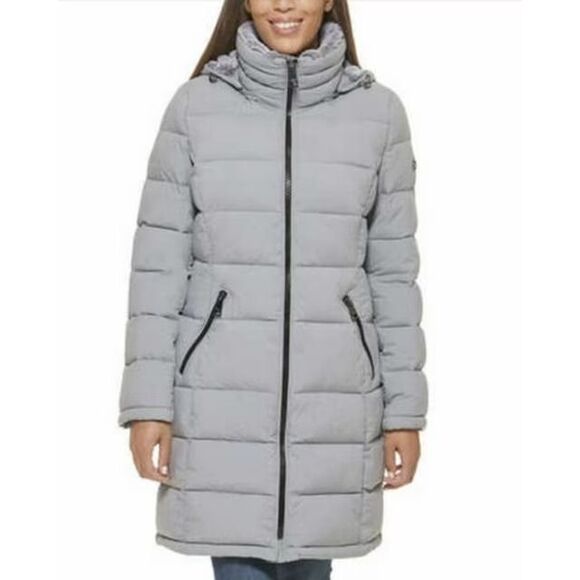 Andrew Marc 1423663 Women's Sz Large Gray Fully Lined Long Stretch Jacket - Picture 10 of 10